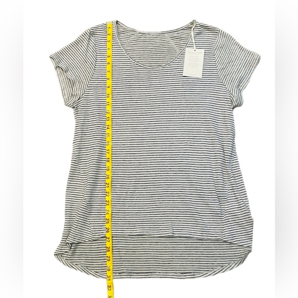 Garnet Hill NWT 100% Organic Linen Scoop Neck Striped T Shirt Quiet Luxury XL - Picture 8 of 8